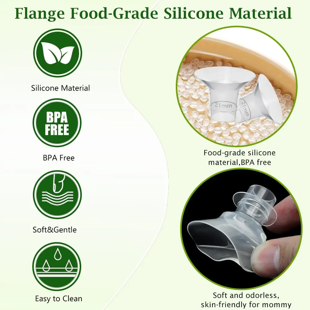 IVARONAL Flange Inserts 13mm | Compatible with Medela & Spectra Pumps, 6PCS, Food-Grade Silicone, Reduce 24mm Tunnel - view 5
