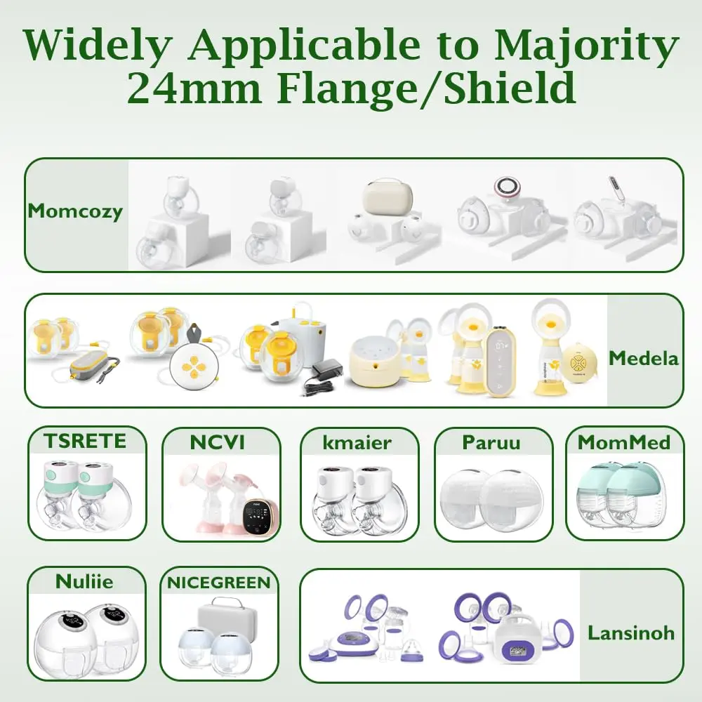 IVARONAL Flange Inserts 21mm | Compatible with Most Breast Pumps, Reduce 24mm Tunnel, Food-Grade Silicone, 6PCS - view 2