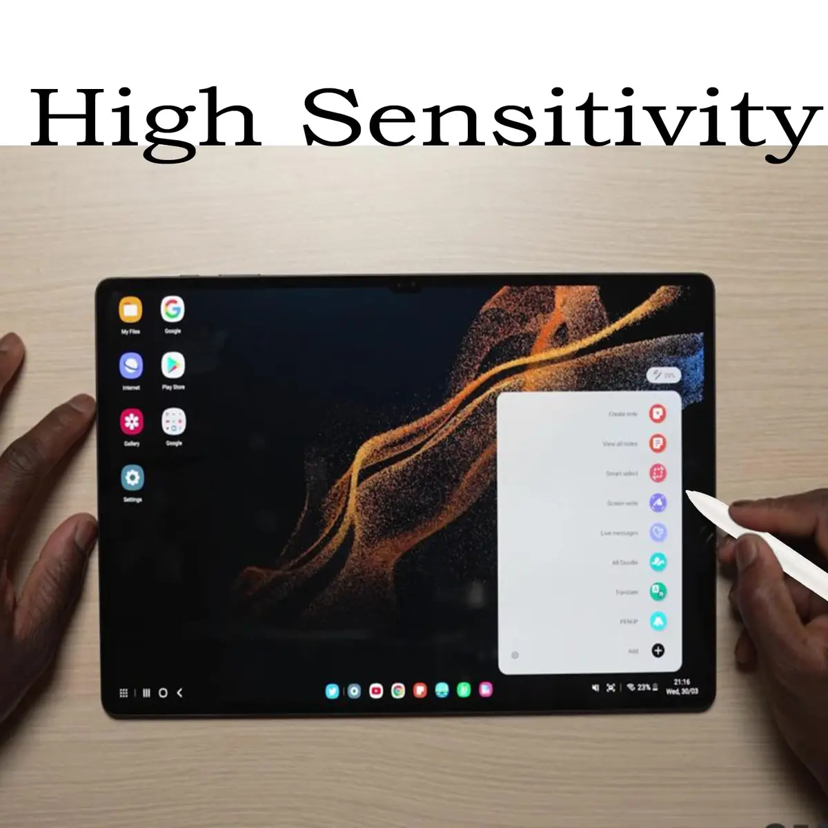 Peixiong S9 S Pen for Samsung Galaxy Tab S9 /S9 Plus/S9 Ultra | 0.7mm Tips, Pressure Sensor, Beige - view 4