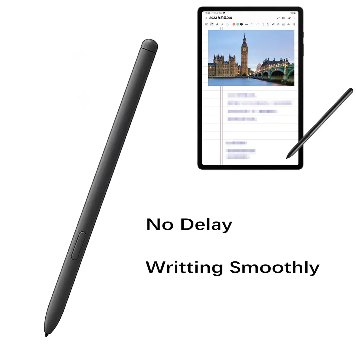 Dakexiong Galaxy S9 Ultra S Pen Replacement for Samsung Galaxy Tab S9 Plus Stylus Pen with Bluetooth (Black) + 5 Tips - view 5