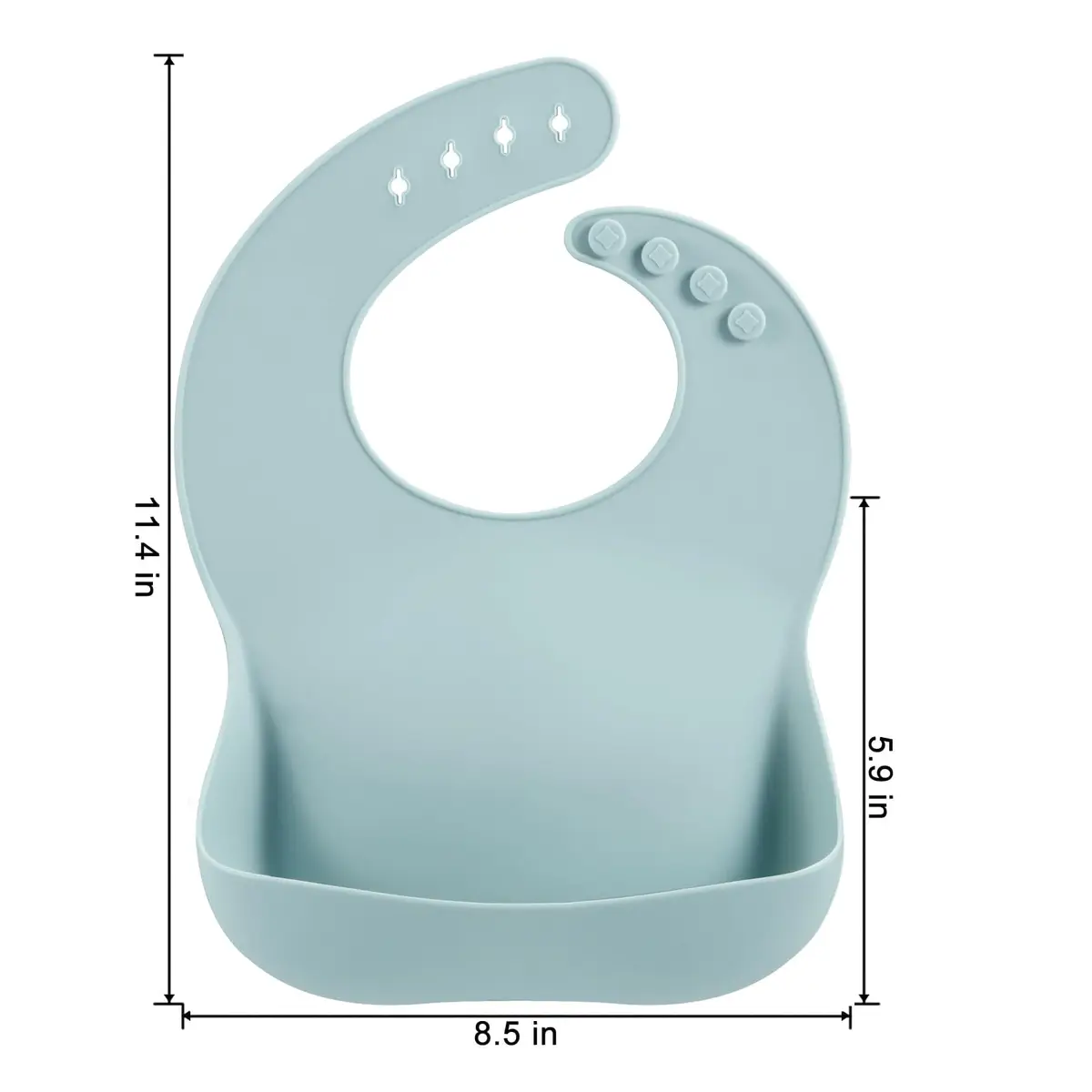 PandaEar 3 Pack Silicone Bibs for Babies & Toddlers, Waterproof Feeding Bib with Large Food Catcher, BPA Free (Blue & Gray) - view 2