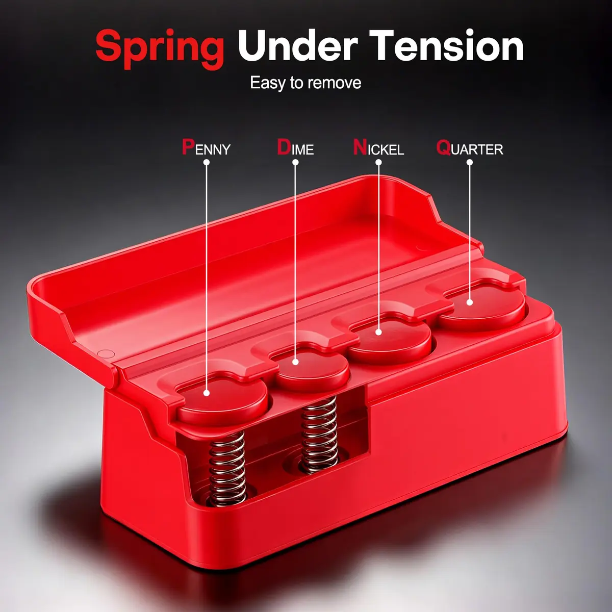 SINGARO Coin Holder for Car, Coin Change Organizer Compatible with Coins of Different Sizes, Dash-Mounted Holder Suitable for Most Cars, Trucks (Red) | Neat, Versatile - view 3