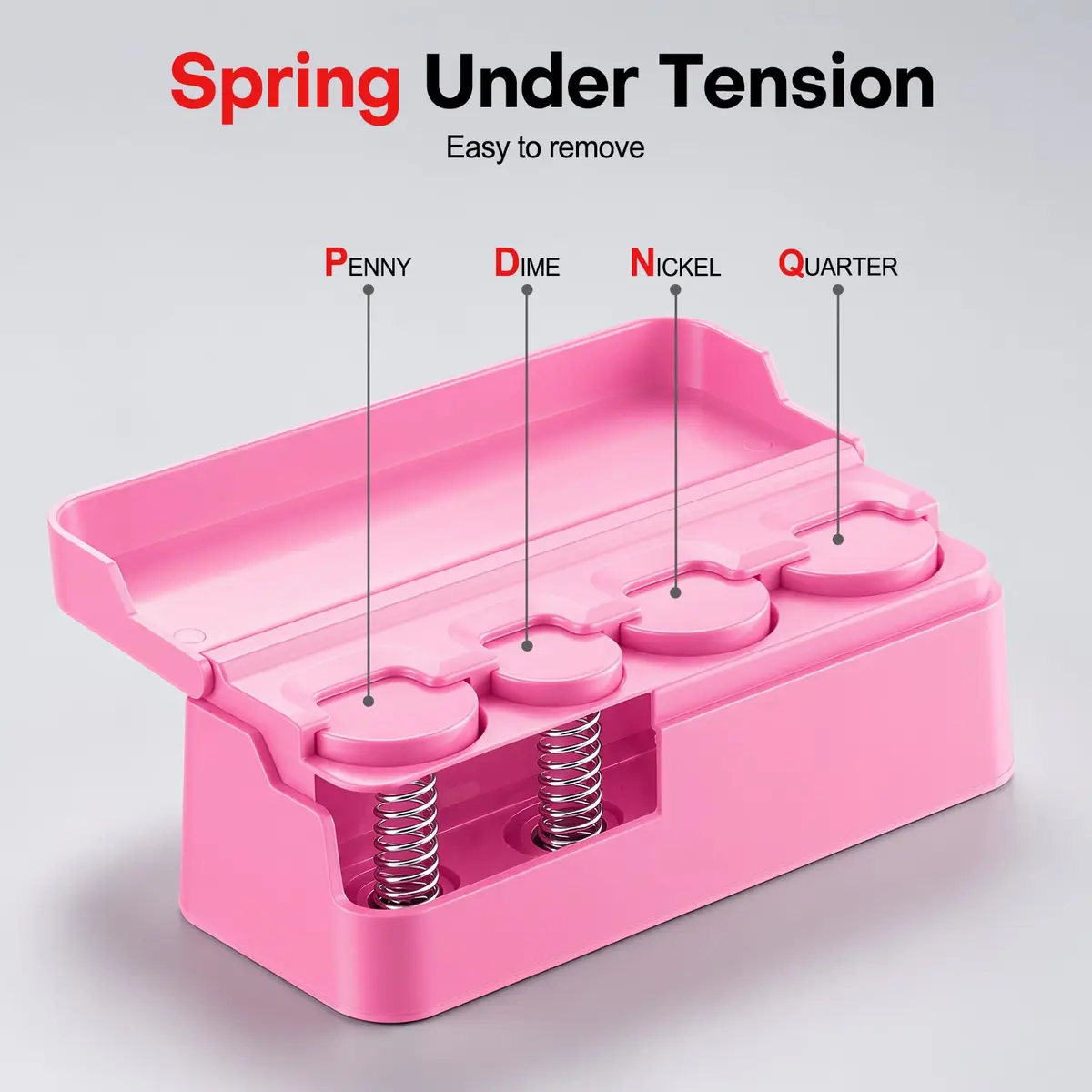 SINGARO Pink Coin Holder for Car, Dash-Mounted Organizer with 4 Slots | 6.8 cm (2.68 in) Width - view 3