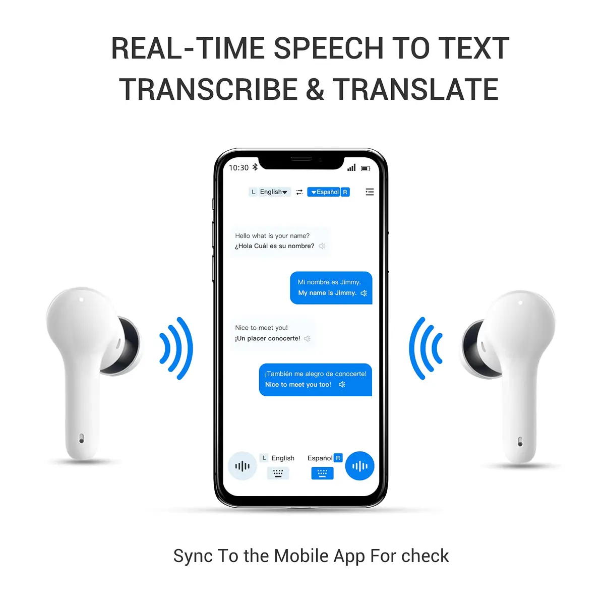 ANFIER M6 Translator Earbuds Language Translator Device 144 Languages | Rapid 0.5s Translation, Music & Calls - view 6