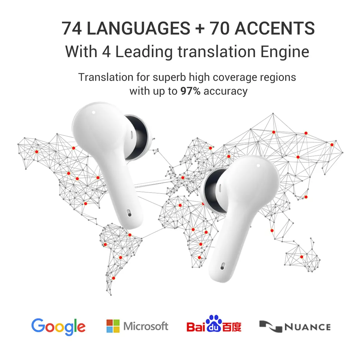 ANFIER M6 Translator Earbuds with Offline Package | 144 Languages & Accents, 0.5s Rapid Translation - view 8
