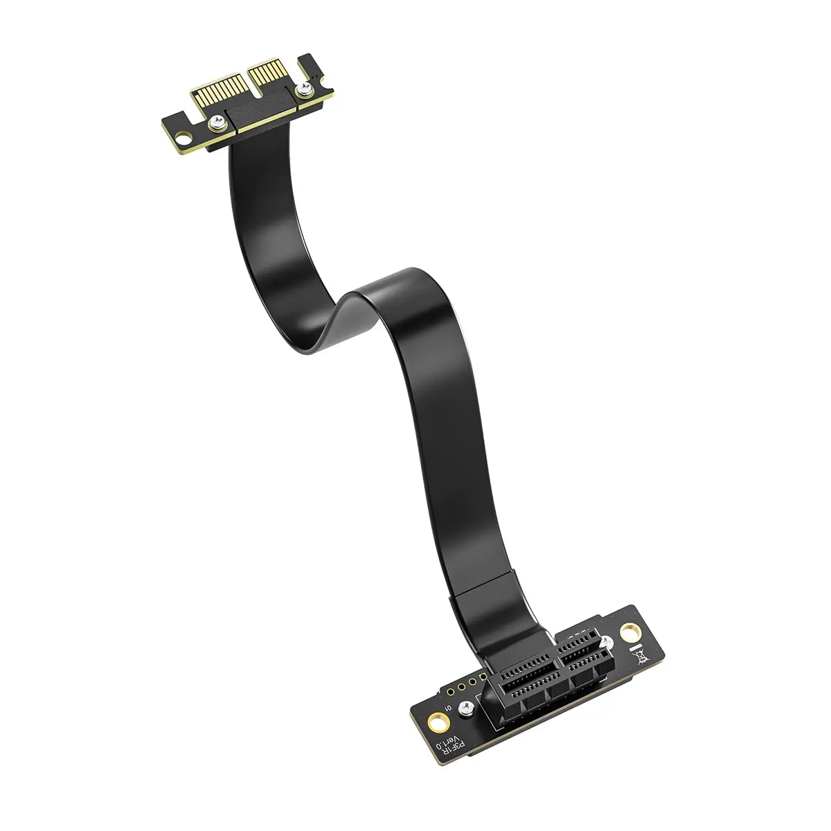 10Gtek PCIe 3.0 x1 Riser Cable 15cm (0.49ft) | Male 90° to Female 90° Extender Jumper for Graphics - main product image