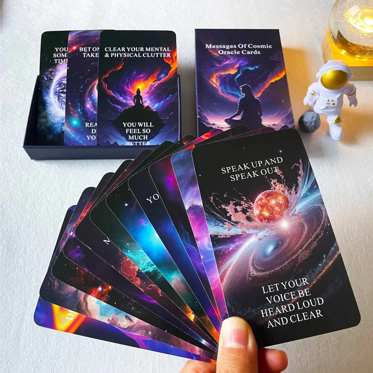 Qcsdckot Higher Self Messages Oracle Deck, Cosmic Oracle Cards, Positive Affirmations Cards Help You Create Your Best Life - main product image