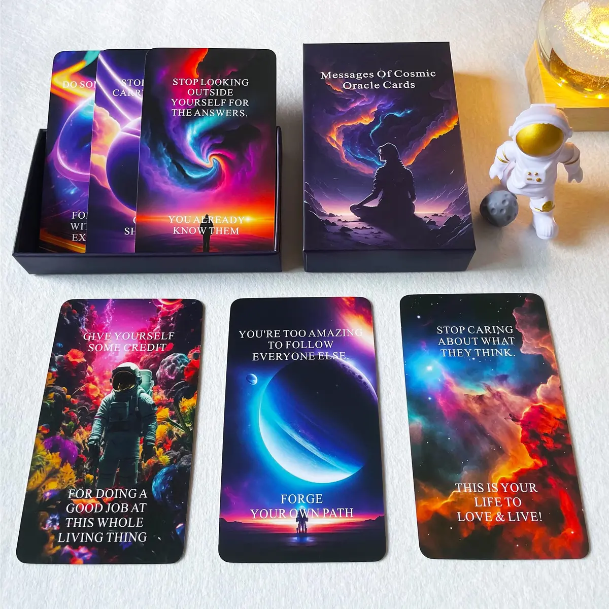 Qcsdckot Higher Self Messages Oracle Deck, Cosmic Oracle Cards, Positive Affirmations Cards Help You Create Your Best Life - view 2