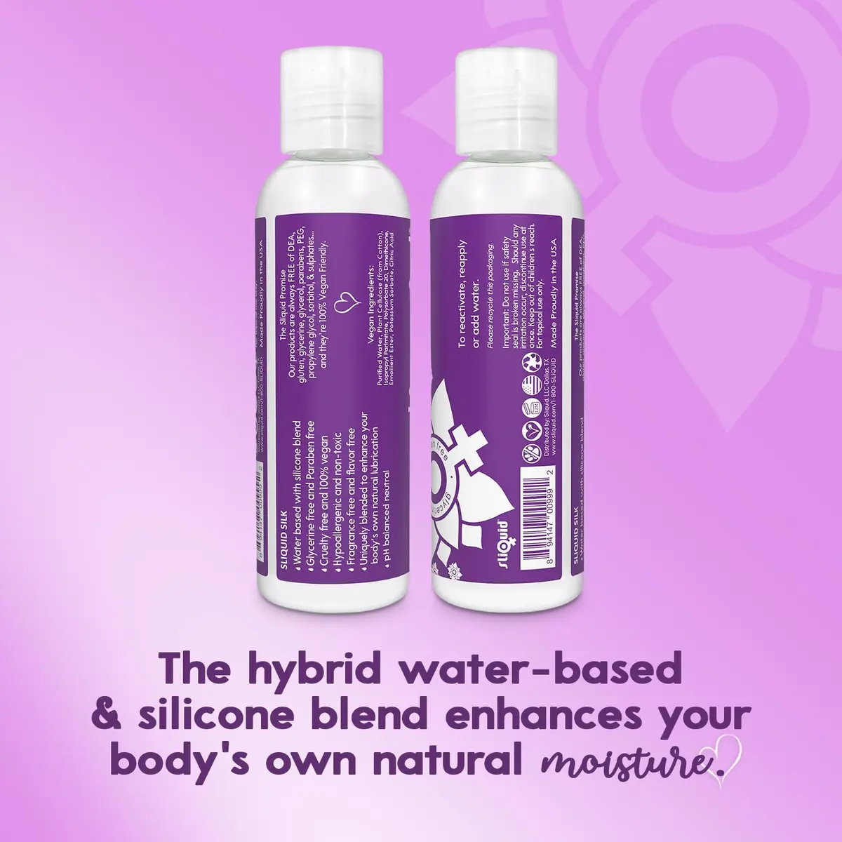 Sliquid Silk Hybrid Intimate Lubricant 59ml (2 Fl Oz) | Natural Feeling Long-Lasting Glide - view 2