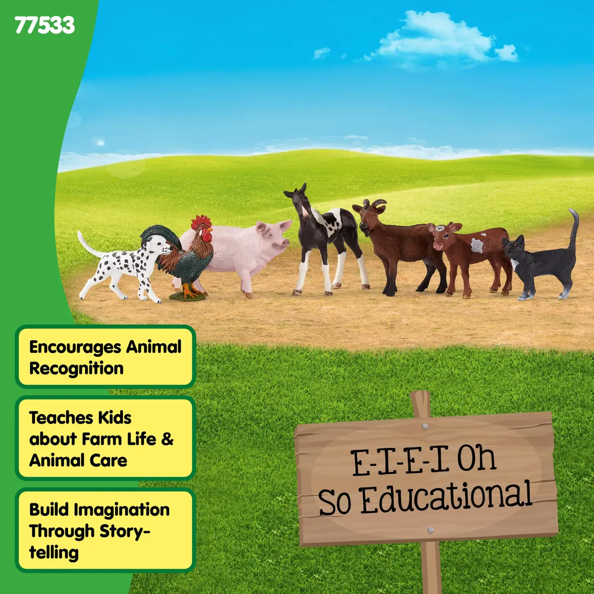 Schleich Farm World 7-Piece Farm Animal Playset 2.27 kg (5 lb) | Realistic Educational Toy Figures for Kids Ages 3+ - view 6