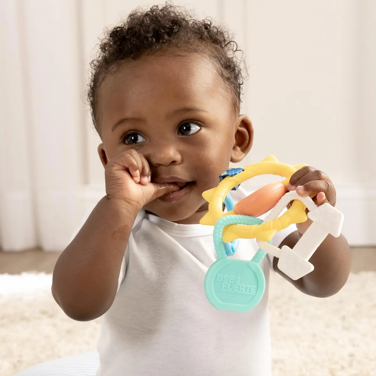BEBÉ FUERTE Strong & Sunny Clip On Stroller Toy for Infants | Bilingual Developmental Baby Teething Toy - view 5