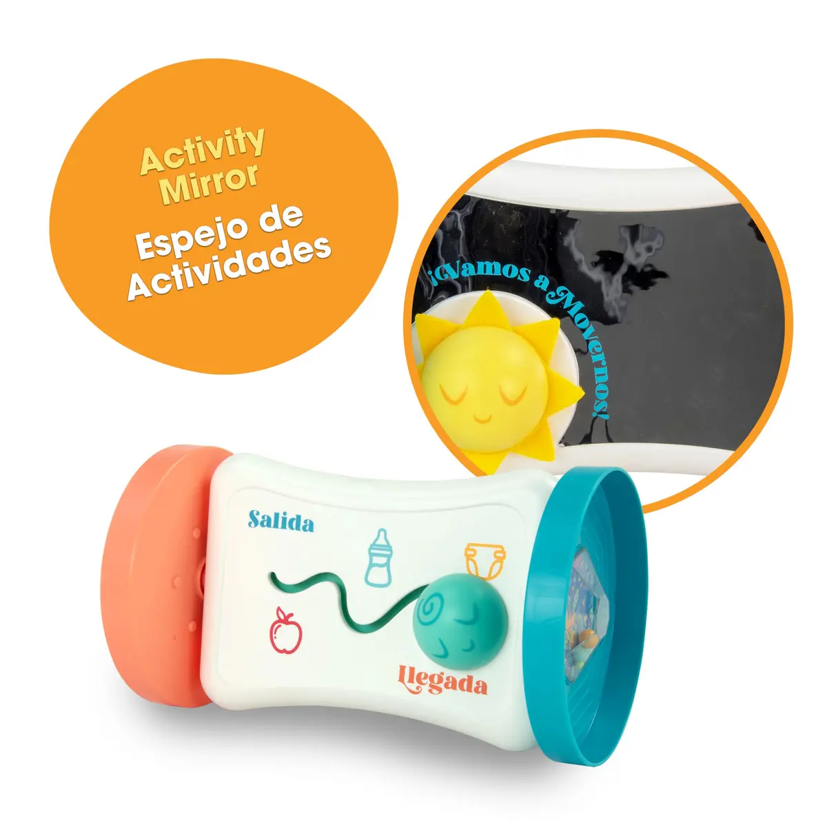 BEBÉ FUERTE Marathon Maze 2-in-1 Activity Mirror | Sensory & Bilingual Baby Toy for 3+ Months - view 2