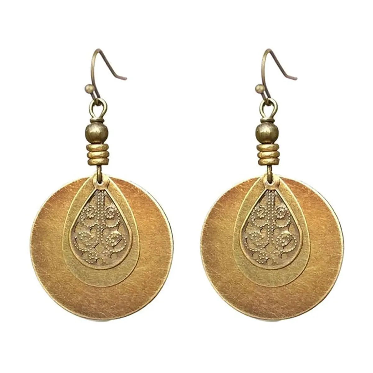 MALOYANVE Bohemian Dangle Earrings for Women, 6cm (2.36 inches) | Handmade Antique Ethnic Jewelry - main product image