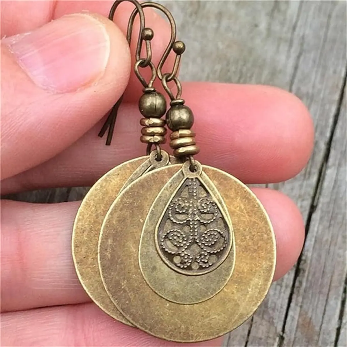 MALOYANVE Bohemian Dangle Earrings for Women, 6cm (2.36 inches) | Handmade Antique Ethnic Jewelry - view 5