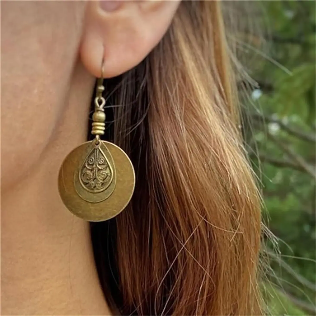 MALOYANVE Bohemian Dangle Earrings for Women, 6cm (2.36 inches) | Handmade Antique Ethnic Jewelry - view 3