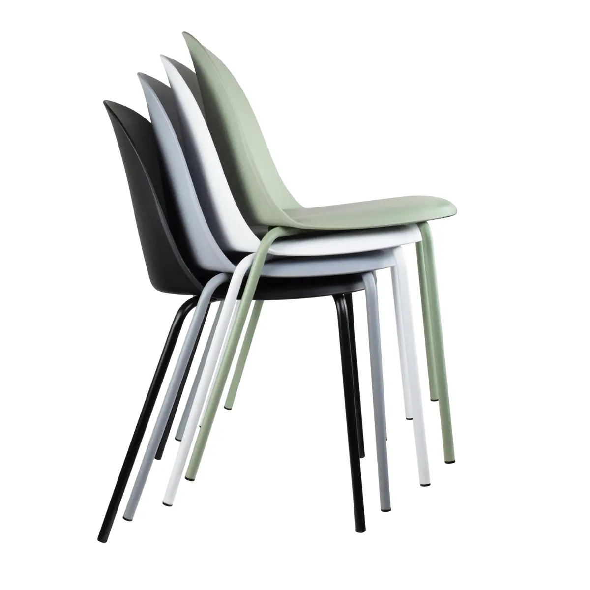 2xhome Modern Stackable Armless Dining Chair | Plastic Shell Seat with Metal Legs | Indoor or Outdoor Use - view 7