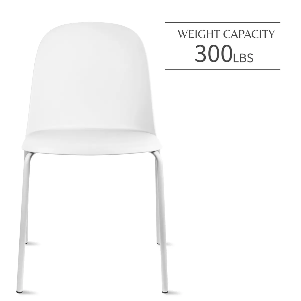 2xhome Modern Stackable Armless Dining Chair | Plastic Shell Seat with Metal Legs | Indoor or Outdoor Use - view 3