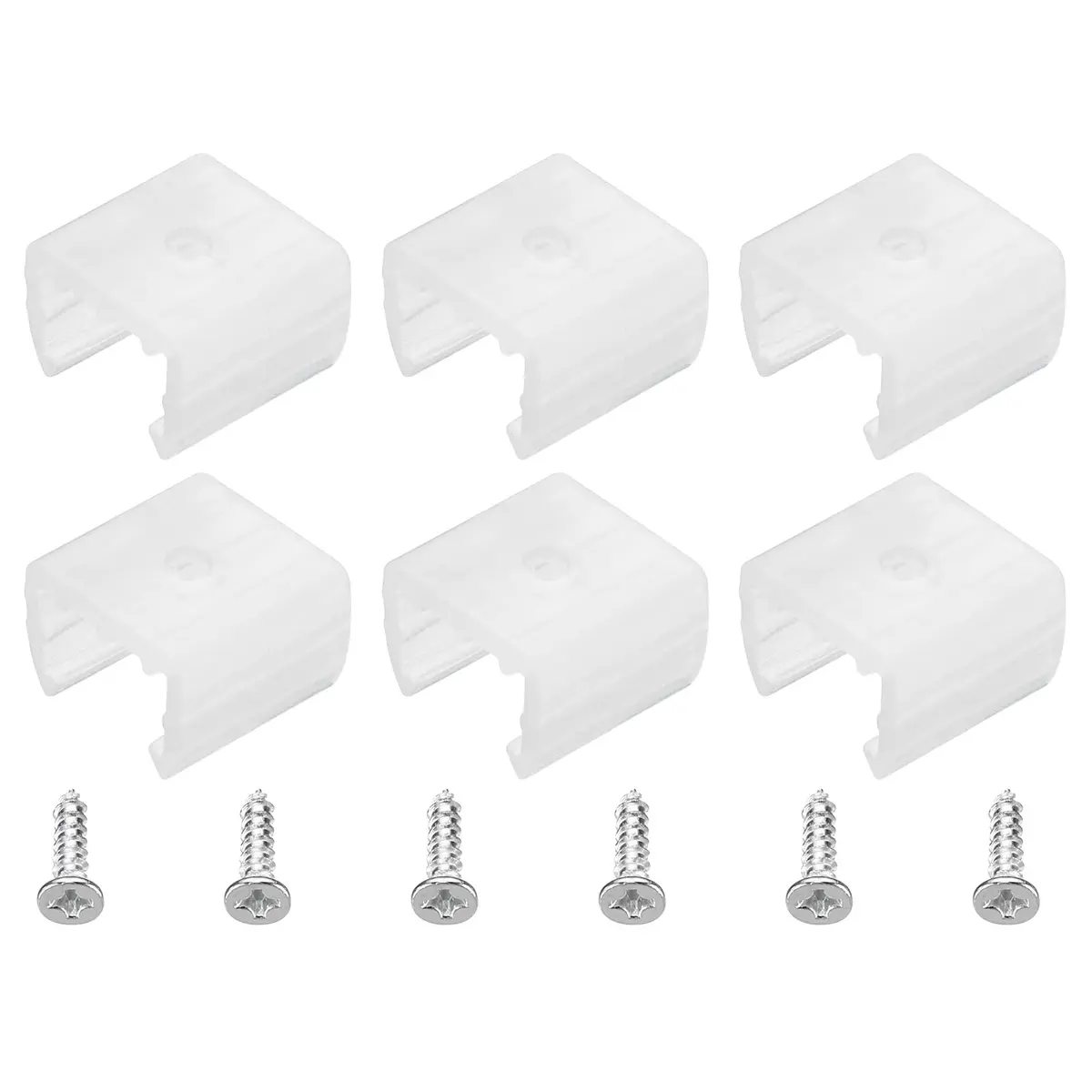 MECCANIXITY Waterproof LED Strip Mounting Clips Fit 10-12mm Strip | Translucent Polypropylene, 50pcs - main product image