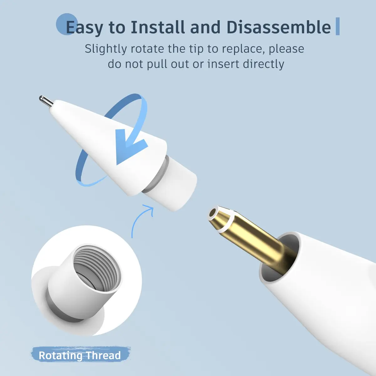 MEKO Replacement Pencil Tips for Apple Pencil 1st/2nd Gen | Precise, Wear-Resistant - view 5