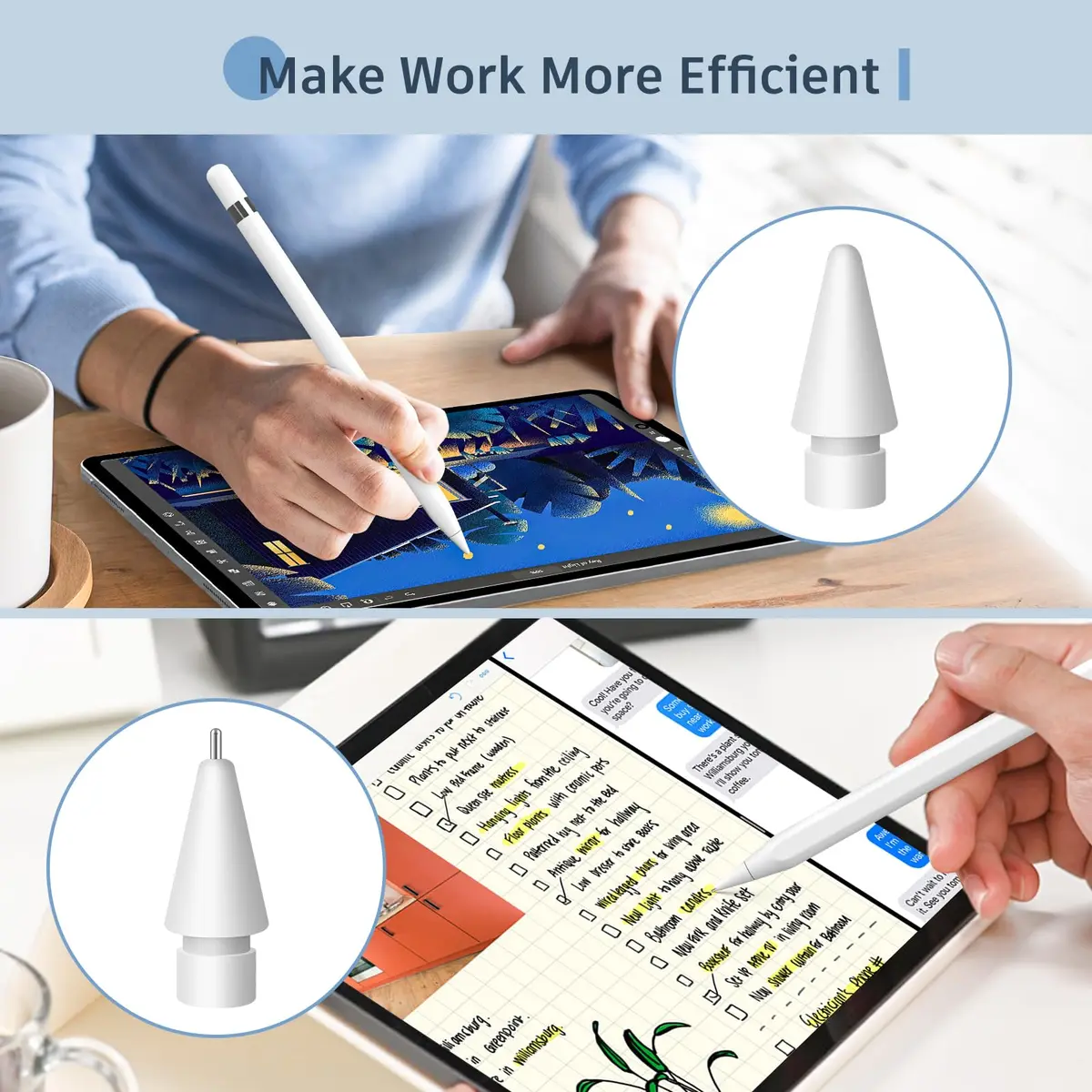 MEKO Replacement Pencil Tips for Apple Pencil 1st/2nd Gen | Precise, Wear-Resistant - view 6