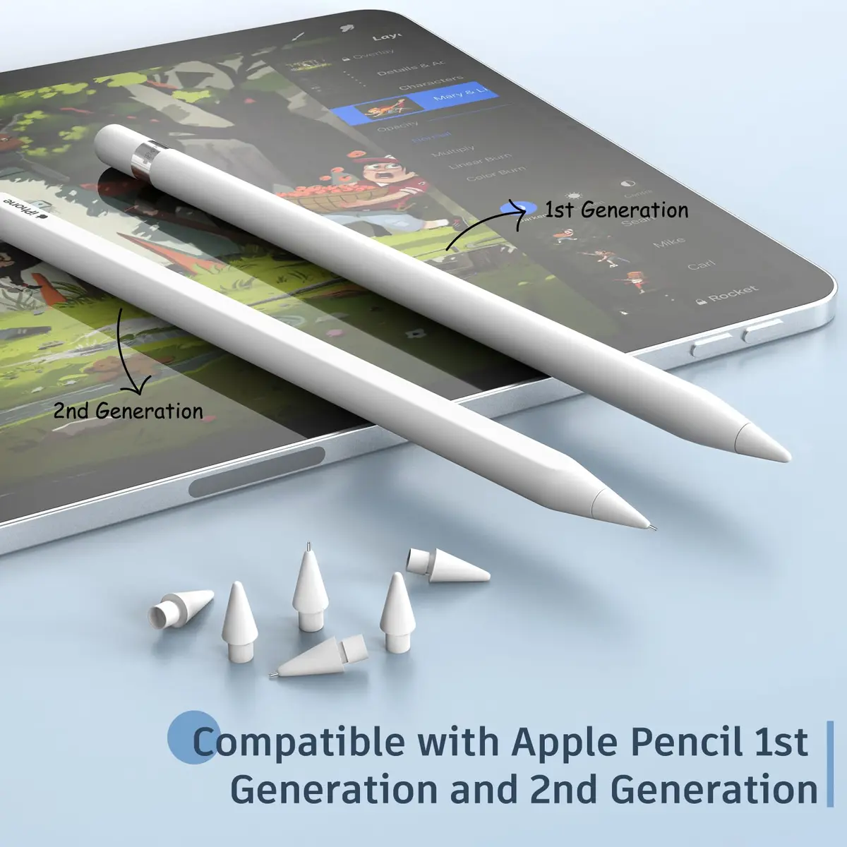 MEKO Replacement Pencil Tips for Apple Pencil 1st/2nd Gen | Precise, Wear-Resistant - view 2