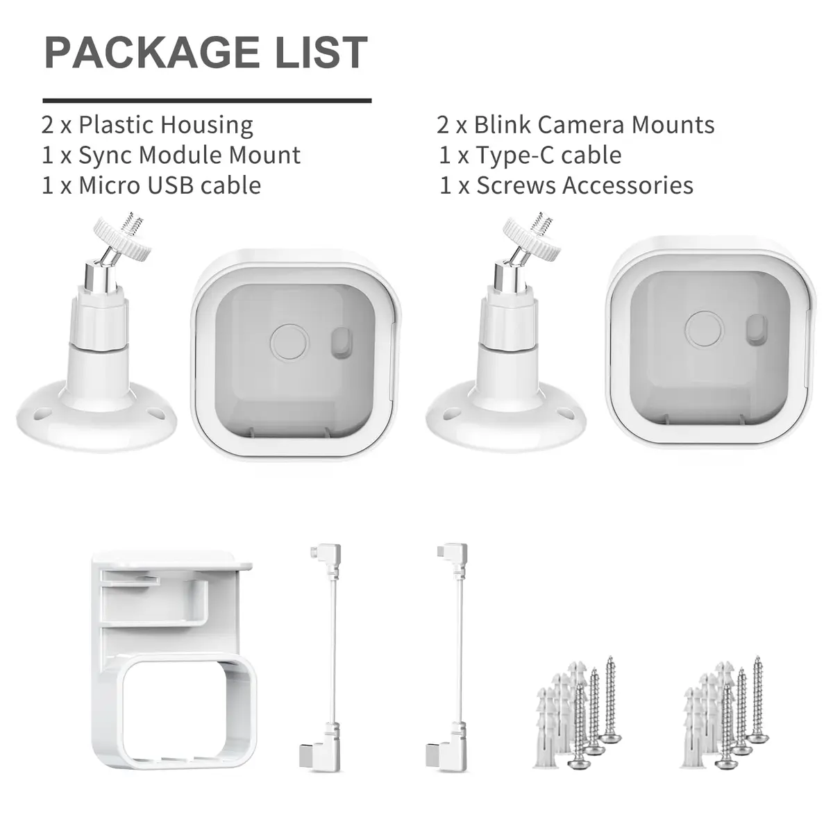 Pefecon White Mount Bracket for Blink Outdoor Cameras | 360° Adjustable, Weatherproof, Easy Install - view 7