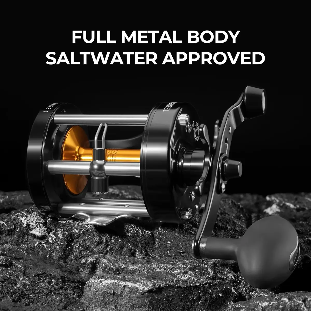 KastKing Rover Round Baitcasting Reel, 60 Size, Right, Black | Power & Durability for Freshwater & Saltwater - view 3