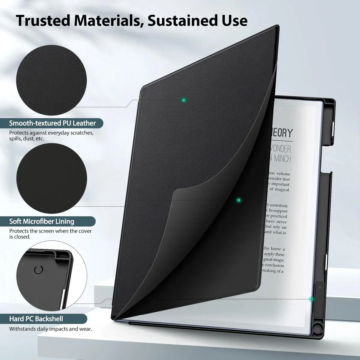 TiMOVO Black Case for Remarkable 2 10.3" (26.16 cm) with Pen Slot | Protective Folio Cover for 2020 Tablet - view 2