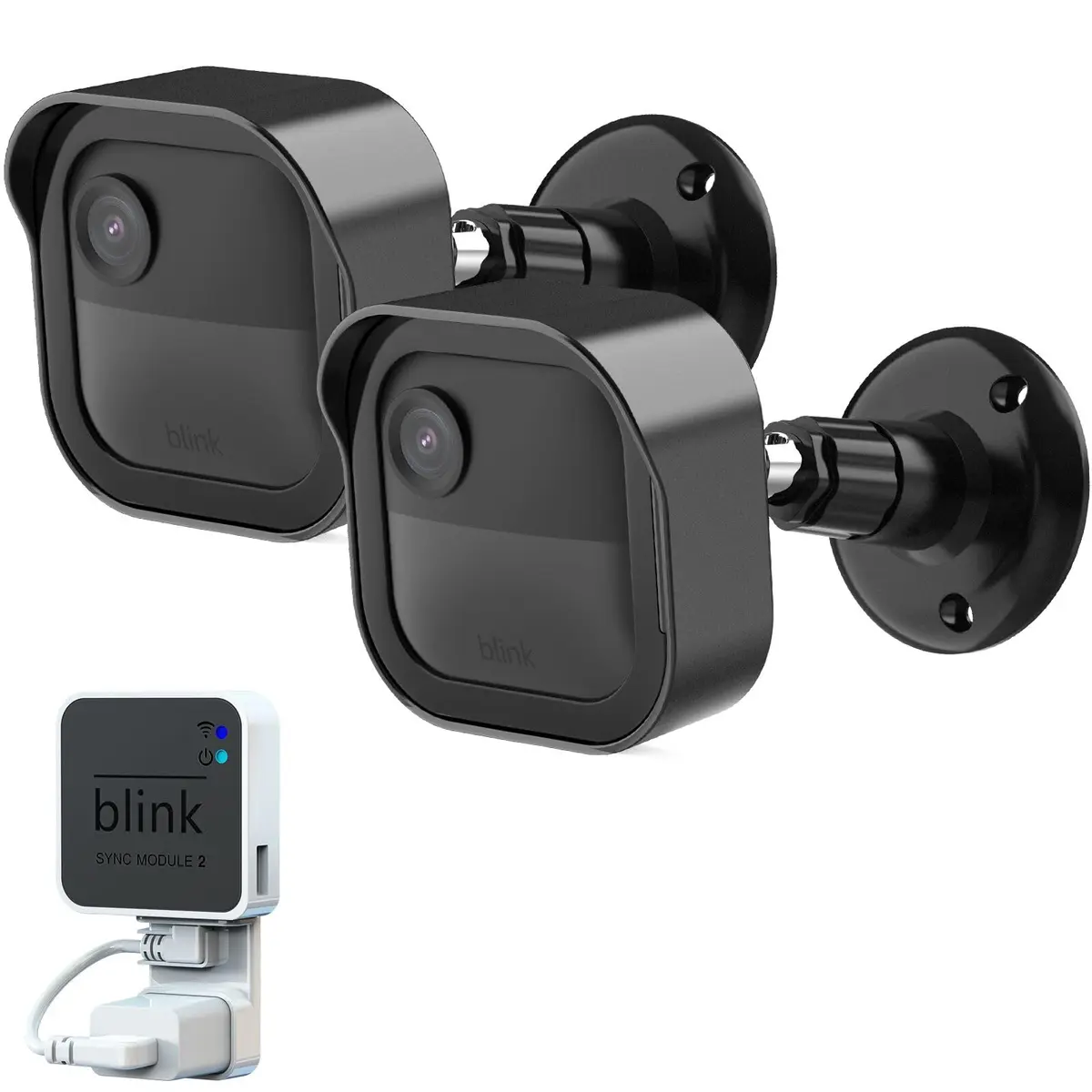 Pefecon Blink Outdoor Camera Mount, 2-Pack Black | 360° Swivel & 90° Tilt for Blink Outdoor 4/2K+/3rd Gen - main product image