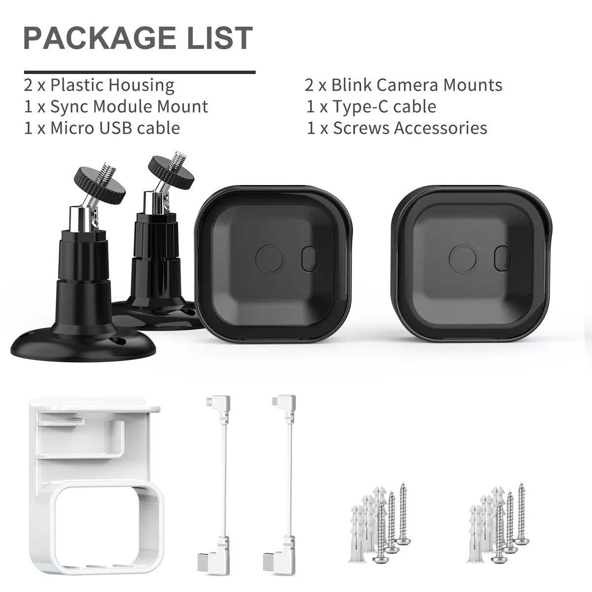 Pefecon Blink Outdoor Camera Mount, 2-Pack Black | 360° Swivel & 90° Tilt for Blink Outdoor 4/2K+/3rd Gen - view 8