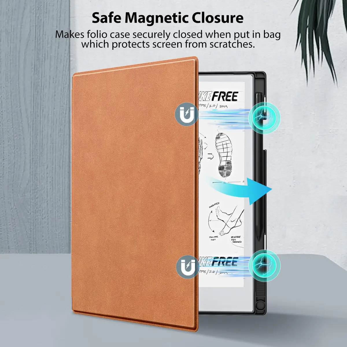 TiMOVO Case for Remarkable 2 10.3" 2020 with Pen Slot, Brown | Lightweight Hard Back Shell Protective Folio Cover - view 4