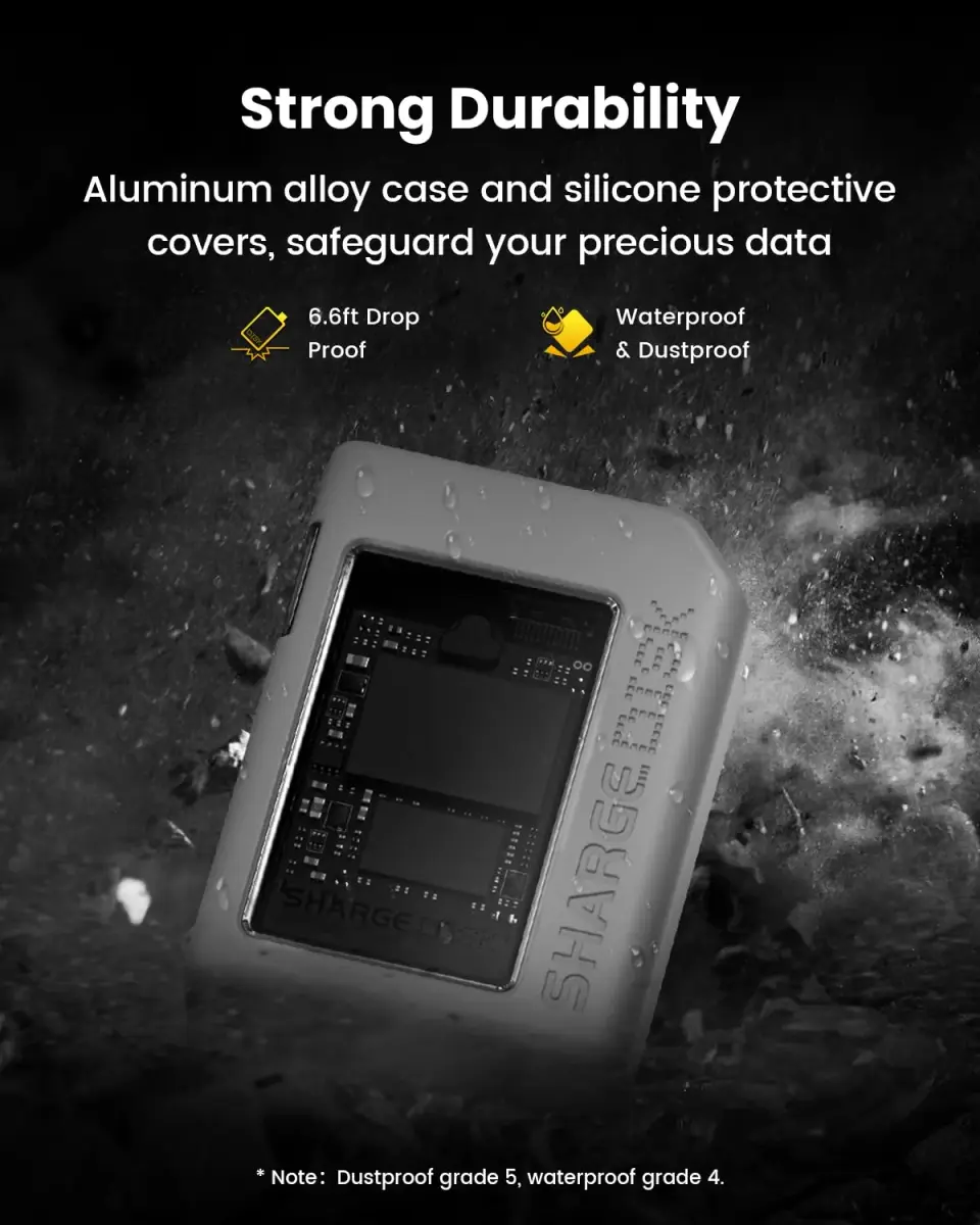 SHARGE Disk M.2 NVMe SSD Enclosure with Active Cooling System, 10Gbps USB C 3.2 Gen2, 2TB Capacity - view 5