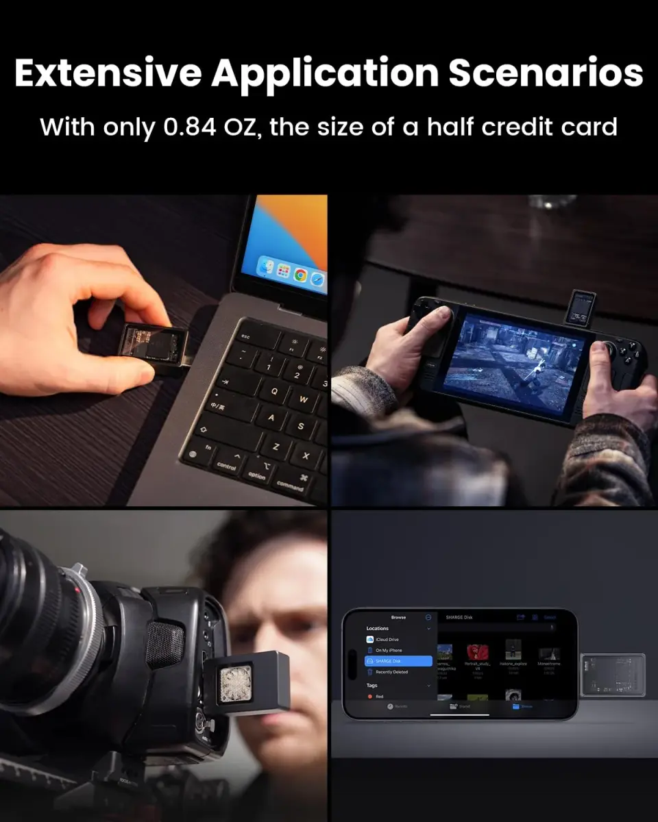 SHARGE Disk M.2 NVMe SSD Enclosure with Active Cooling System, 10Gbps USB C 3.2 Gen2, 2TB Capacity - view 7