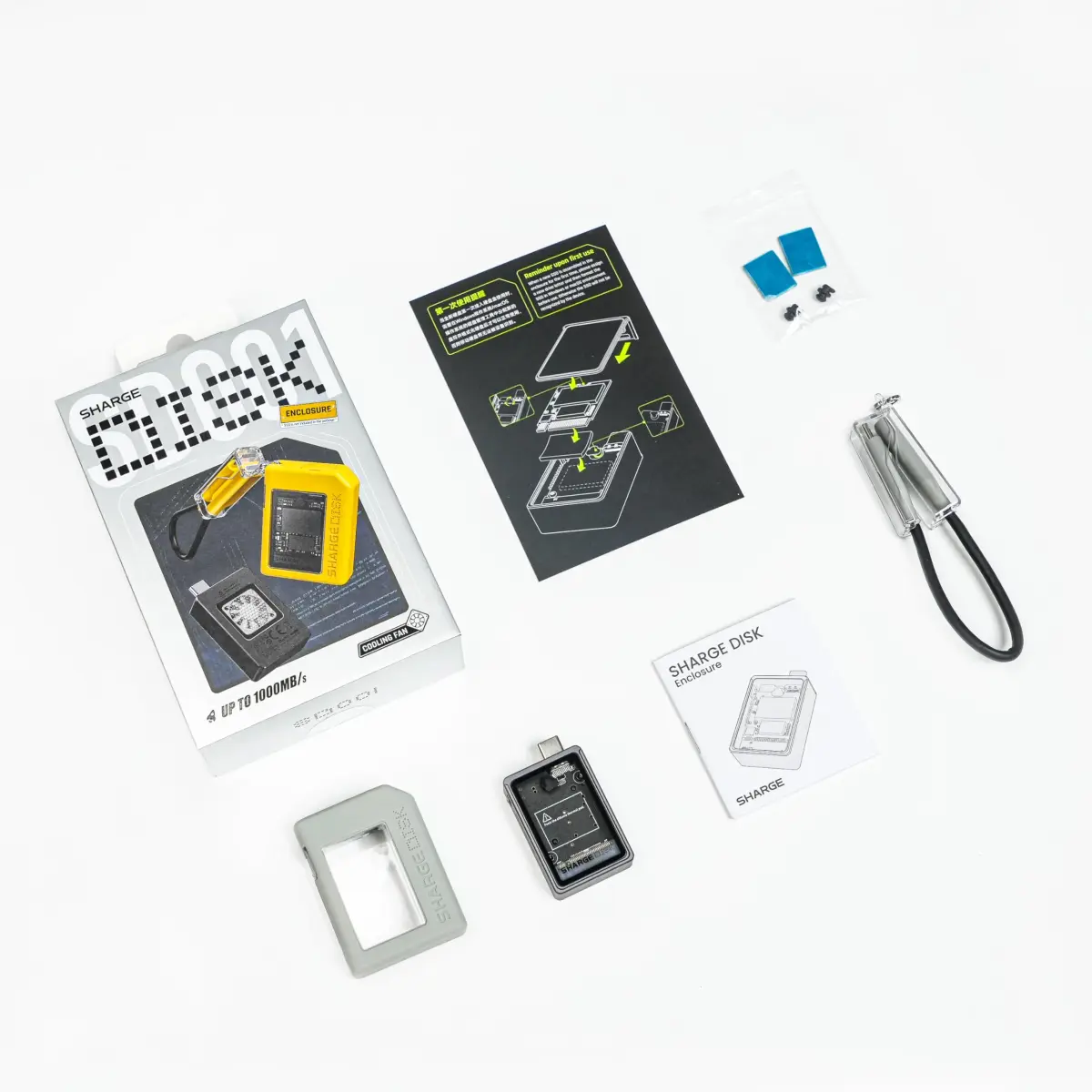 SHARGE Disk M.2 NVMe SSD Enclosure with Active Cooling System, 10Gbps USB C 3.2 Gen2, 2TB Capacity - view 9