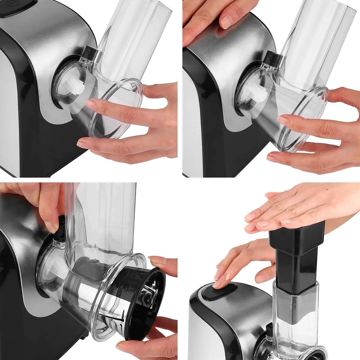 Nictemaw Electric Cheese Grater with 5 Stainless Steel Blades | 150W Kitchen Tool for Cheese, Vegetables & Fruits - view 5