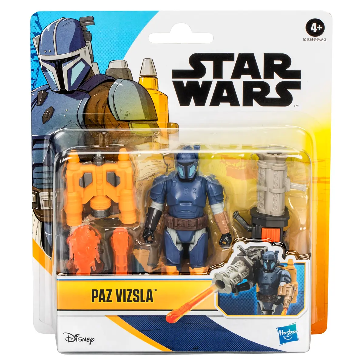 STAR WARS Epic Hero Series Paz Vizsla 4-Inch Action Figure with 4 Accessories | Poseable Play for Kids 4+ - view 4