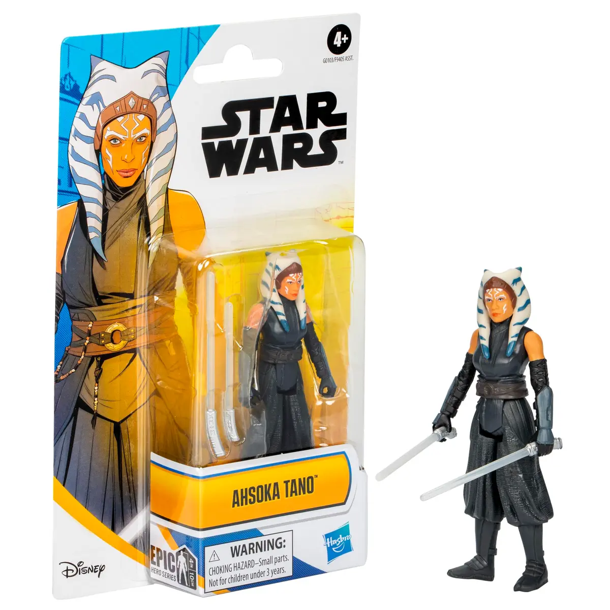 STAR WARS Epic Hero Series Ahsoka Tano 4-Inch Action Figure with 2 Accessories | Poseable Play for Kids 4+ - view 3