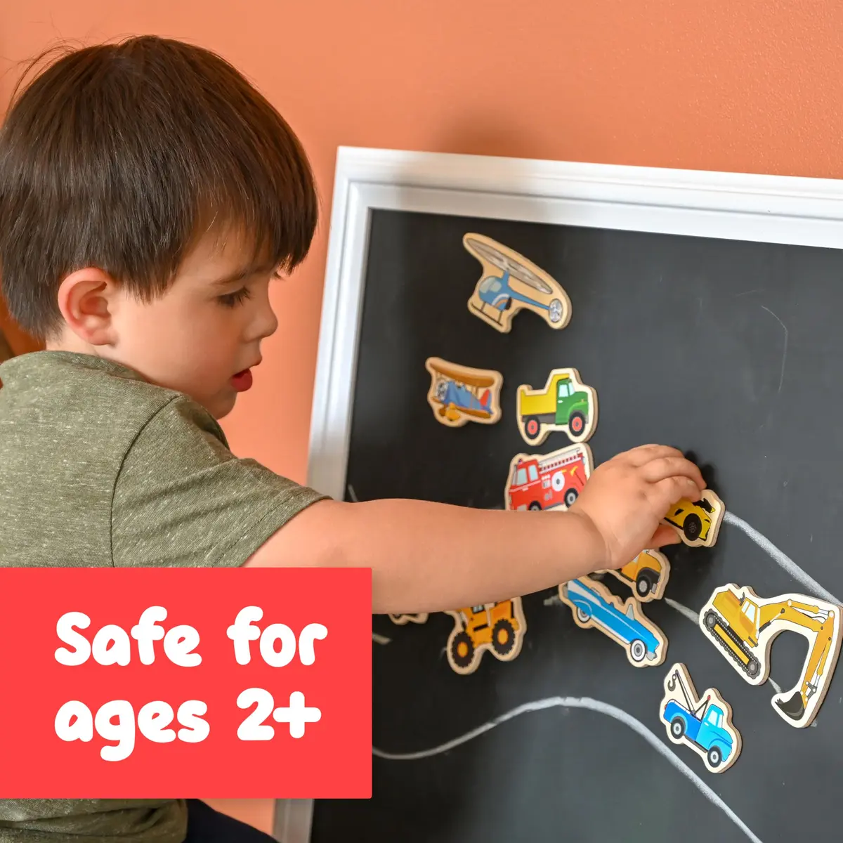 Spark & Wow Wooden Magnets, Transport | 20 Colorful Transportation Shapes for Kids - view 2