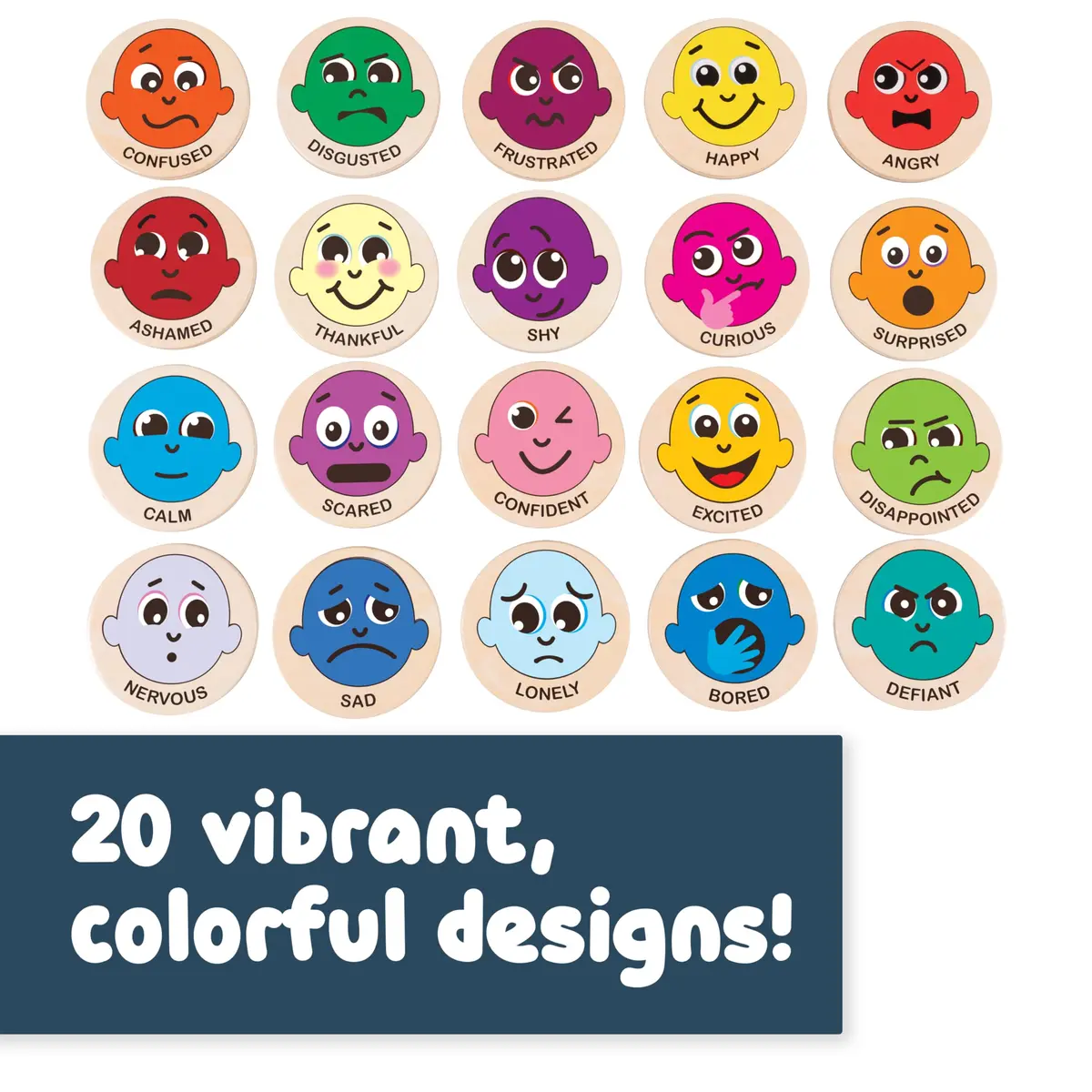 Spark & Wow Wooden Magnets, Emotions, Magnets for Kids 2+ | Social-Emotional Play - view 3