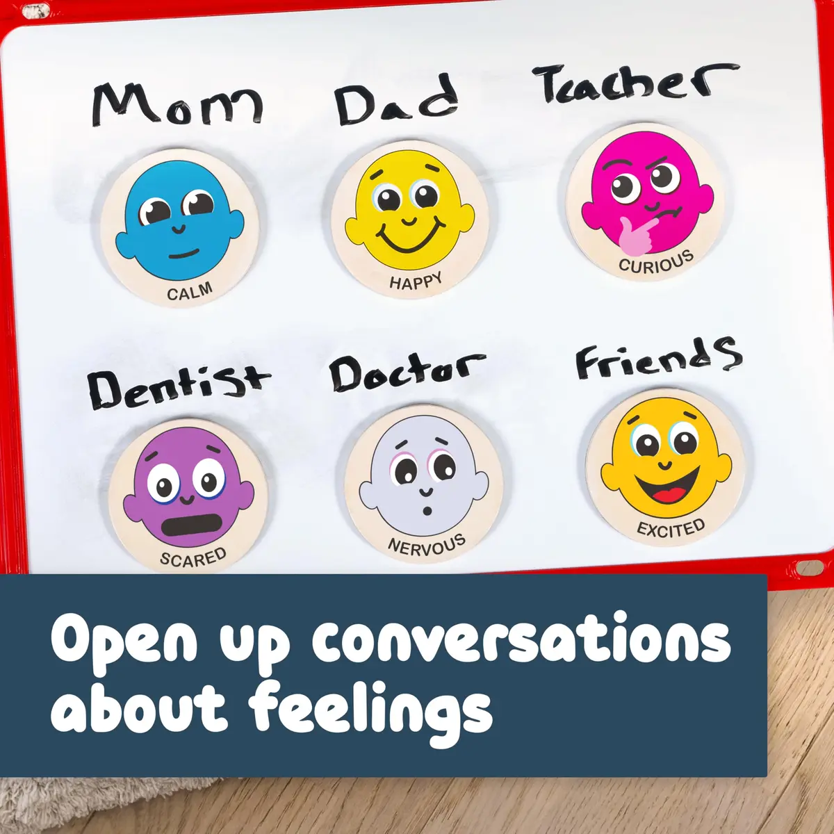 Spark & Wow Wooden Magnets, Emotions, Magnets for Kids 2+ | Social-Emotional Play - view 4