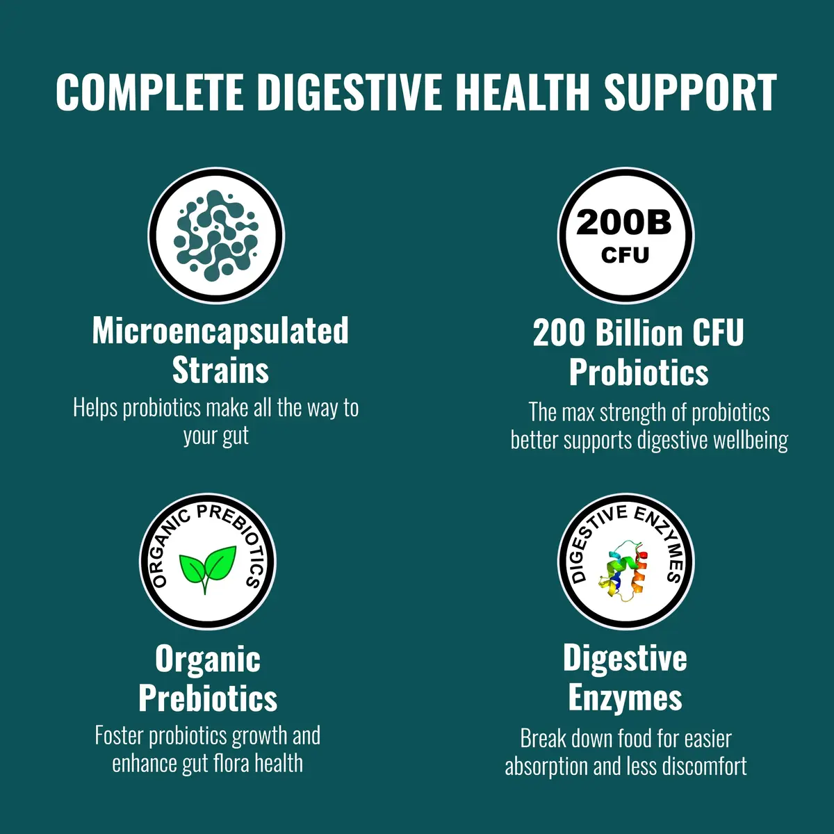 UpNourish Probiotics 200B CFUs | Vegan Capsules for Digestive Health Support - view 2