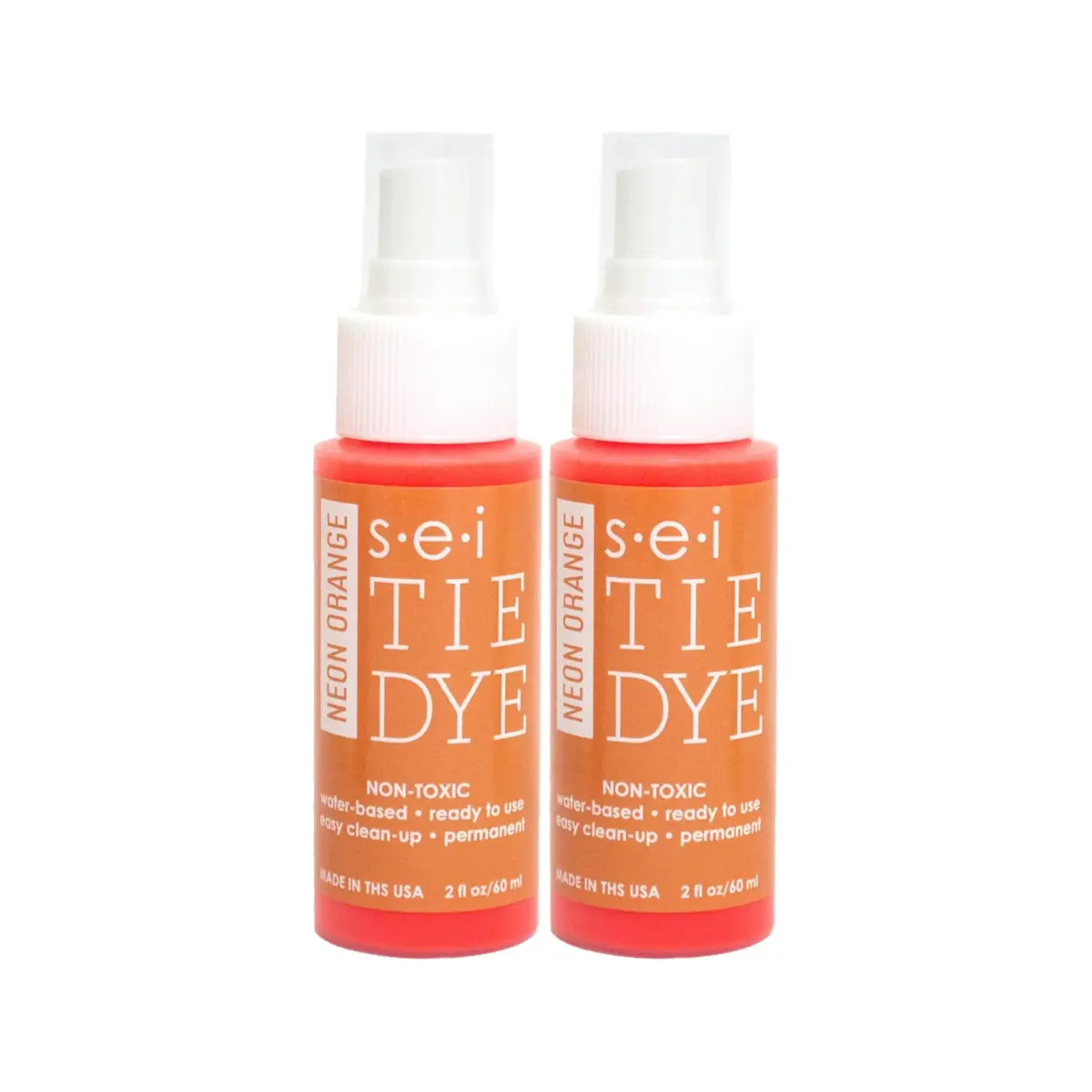 S·E·I Neon Orange Tie Dye Spray Bottle 2oz (59ml) | Permanent Fabric Dye for Clothing & Crafts - main product image