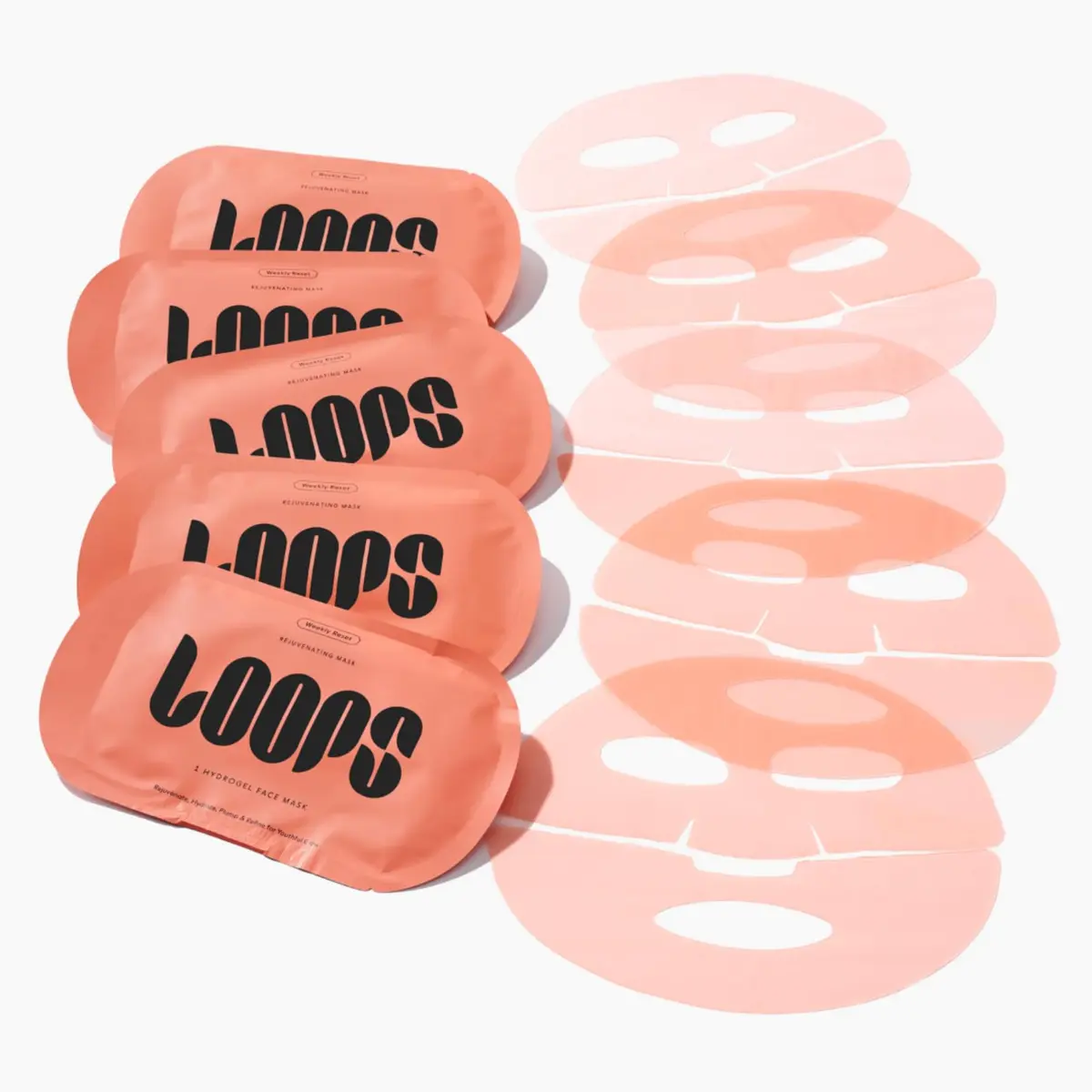 LOOPS Weekly Reset - Rejuvenating Korean Hydrogel Face Masks, 5pc | Hydrates & Refines Pores - view 2