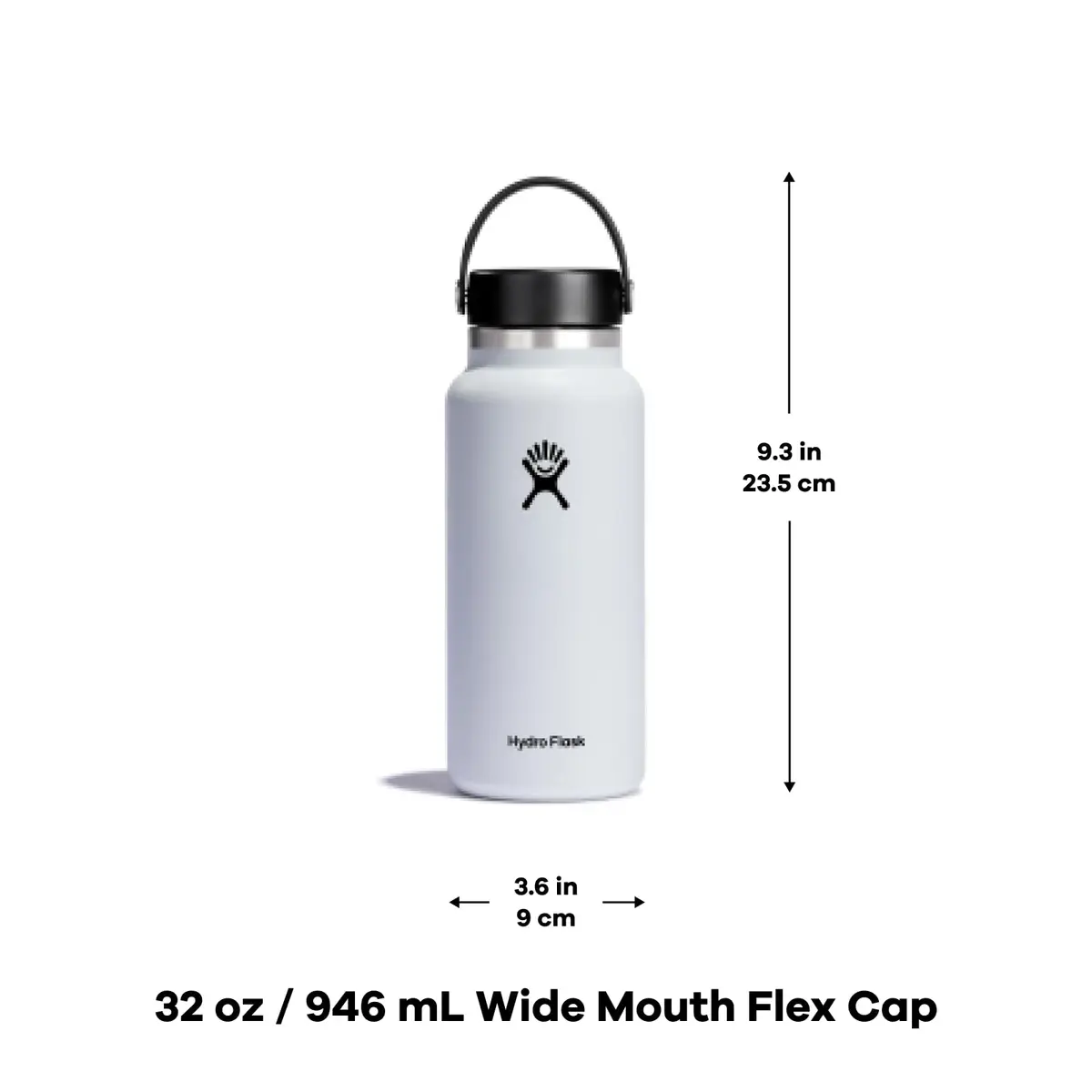 Hydro Flask Wide Mouth Flex Cap Water Bottle 32 Oz (946 ml) | Insulated Stainless Steel, Fir - view 3