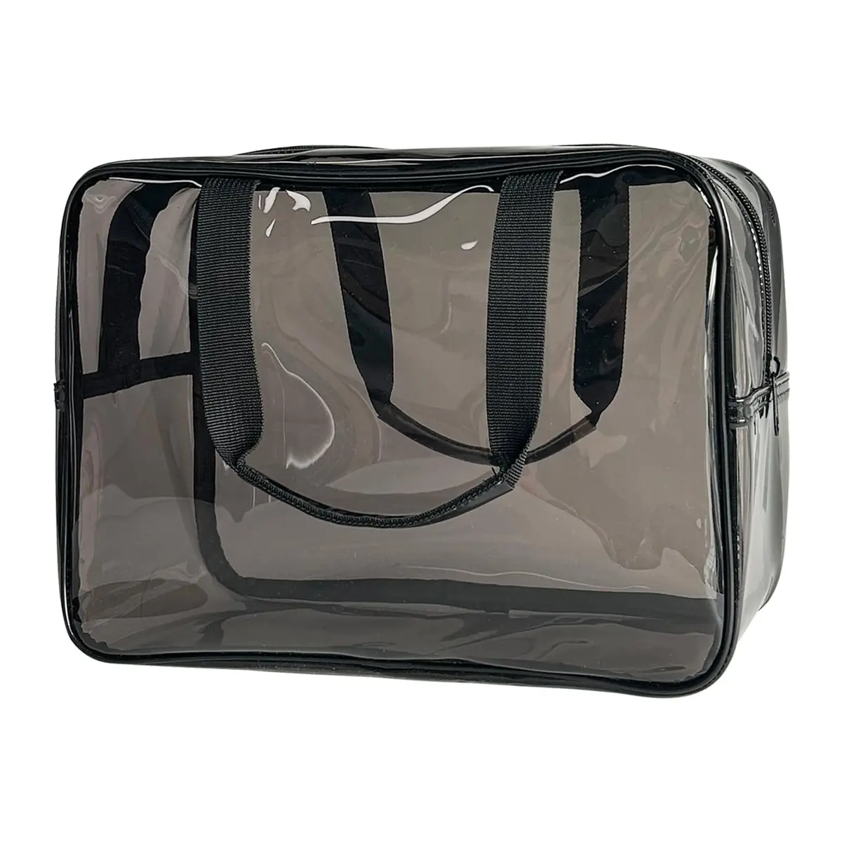 ONEART Gray Clear PVC Travel Toiletry Bag 30cm (11.81 x 5.12 x 8.26 inches) | Waterproof & Stadium Approved - main product image