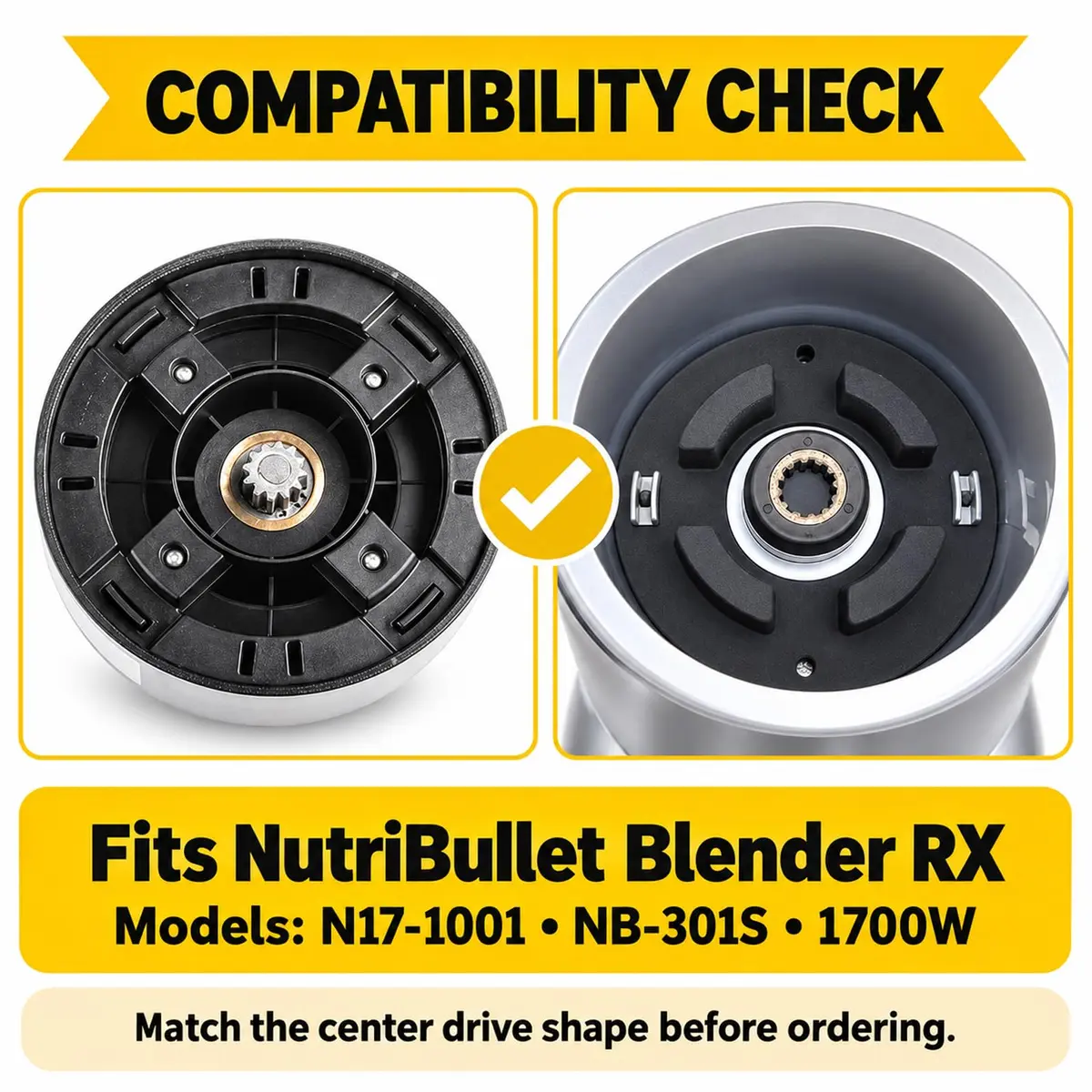Opzour Blender Drive Socket Kit for NutriBullet RX N17-1001 NB-301S | Restores Power & Blending - view 6