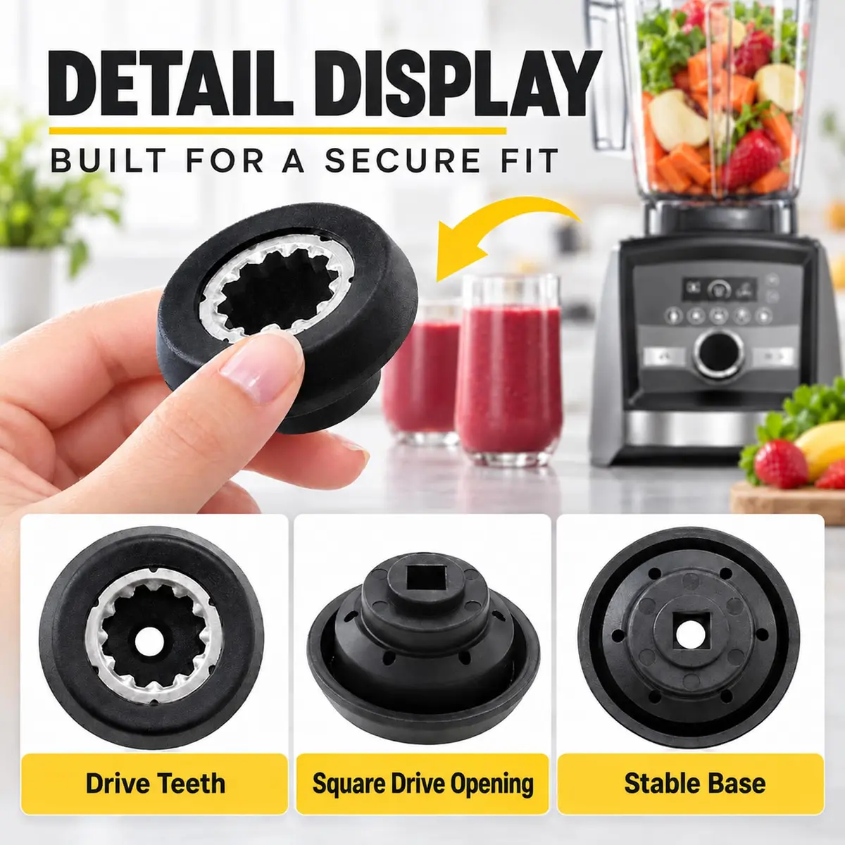 Opzour Blender Drive Socket Kit for NutriBullet RX N17-1001 NB-301S | Restores Power & Blending - view 4