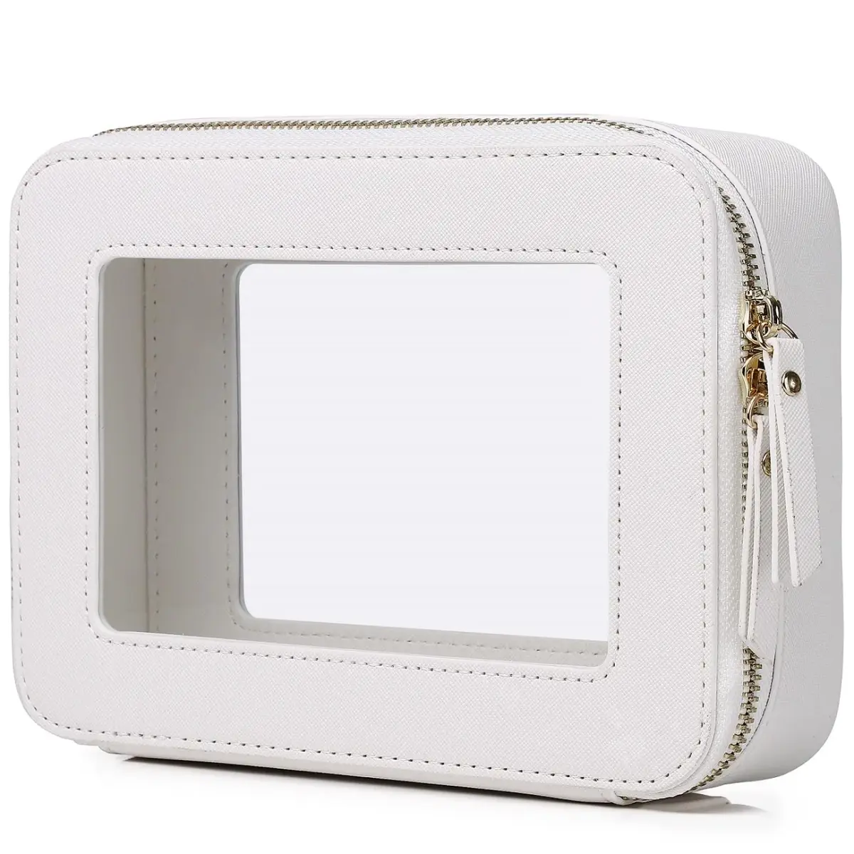 Pinkmik D/White Clear Makeup Bag - Medium Size | TSA Approved Travel Cosmetic Case - main product image