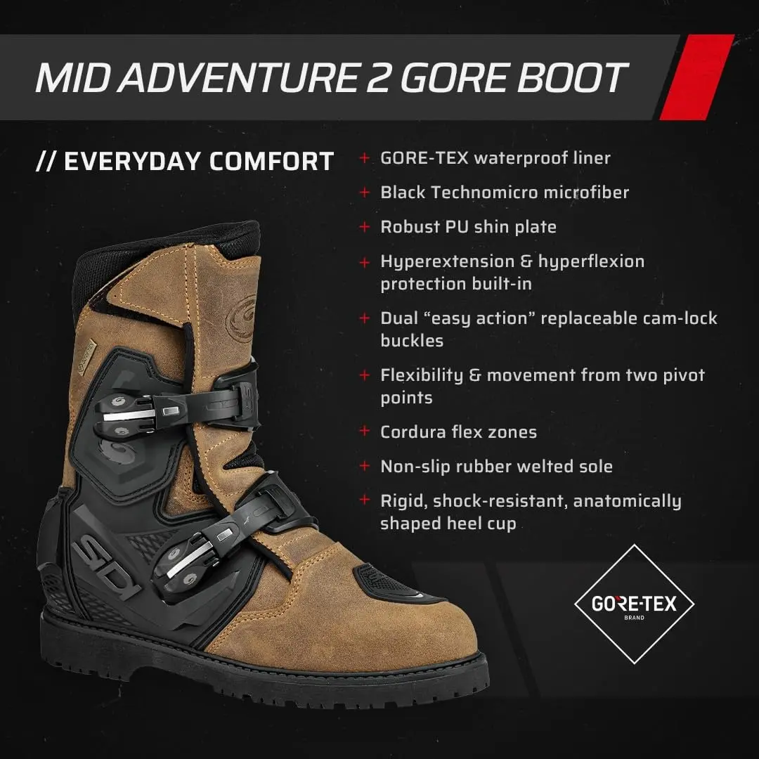 Sidi Mid Adventure 2 Gore Touring Motorcycle Boots | Waterproof, Durable & Safe (Mid-Calf, Size 11.5) - view 9
