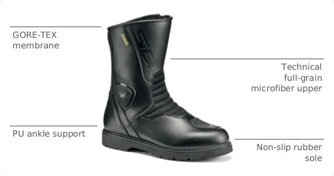 Sidi Gavia Gore Adventure Touring Motorcycle Boots | Waterproof All-Weather Men’s Boots (Size 10, Black) - view 3